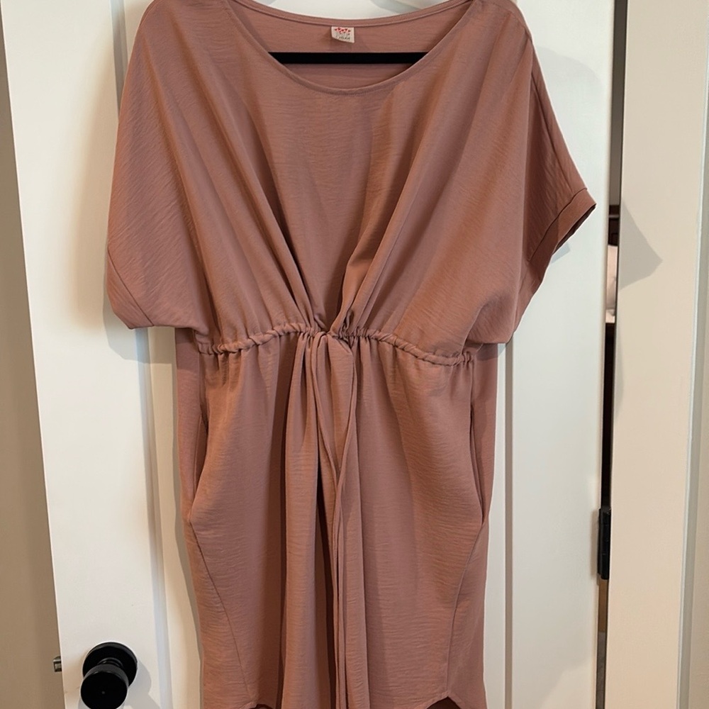Light Peach Dress Worn Once Cinched Waste